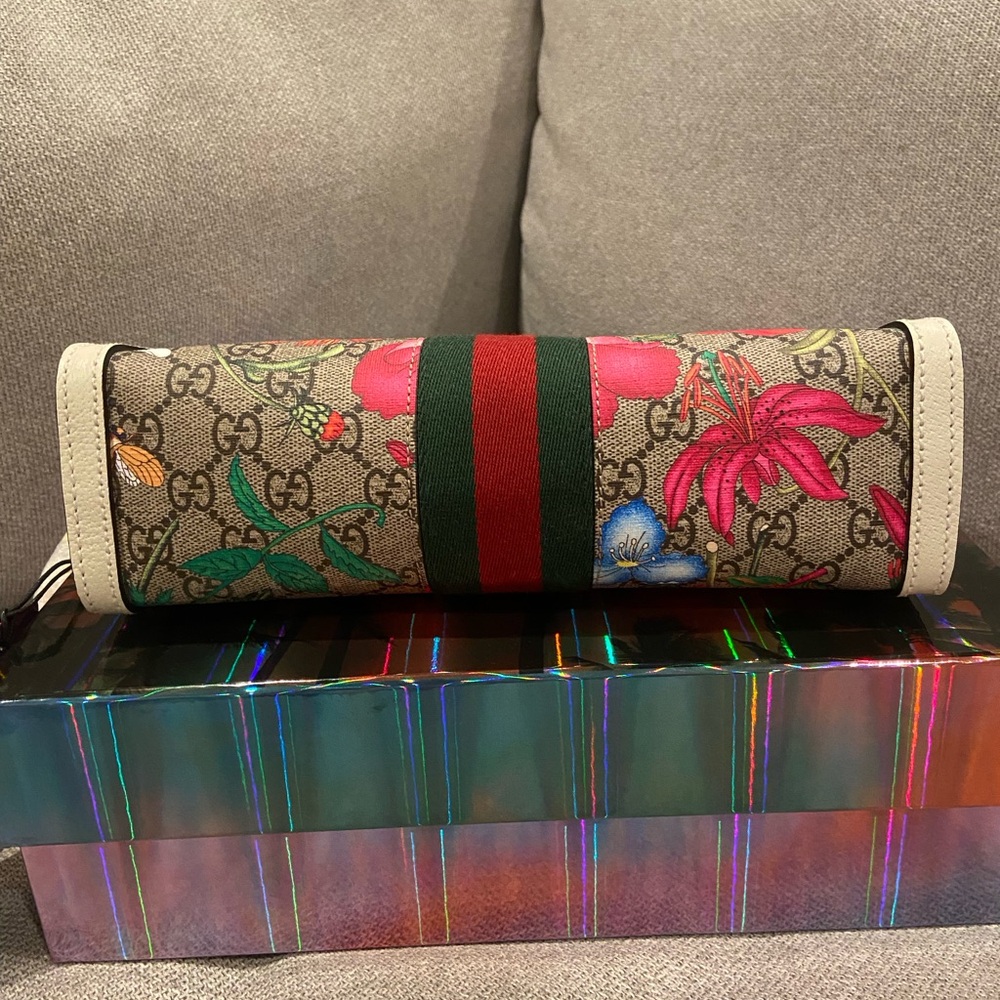 NEW Gucci GG Supreme Flora Ophidia Chain shoulder bag - Picture 4 of 15